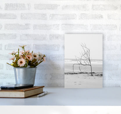 Beach Sculpture Photography Print by Victoria Frost A4 Black Frame