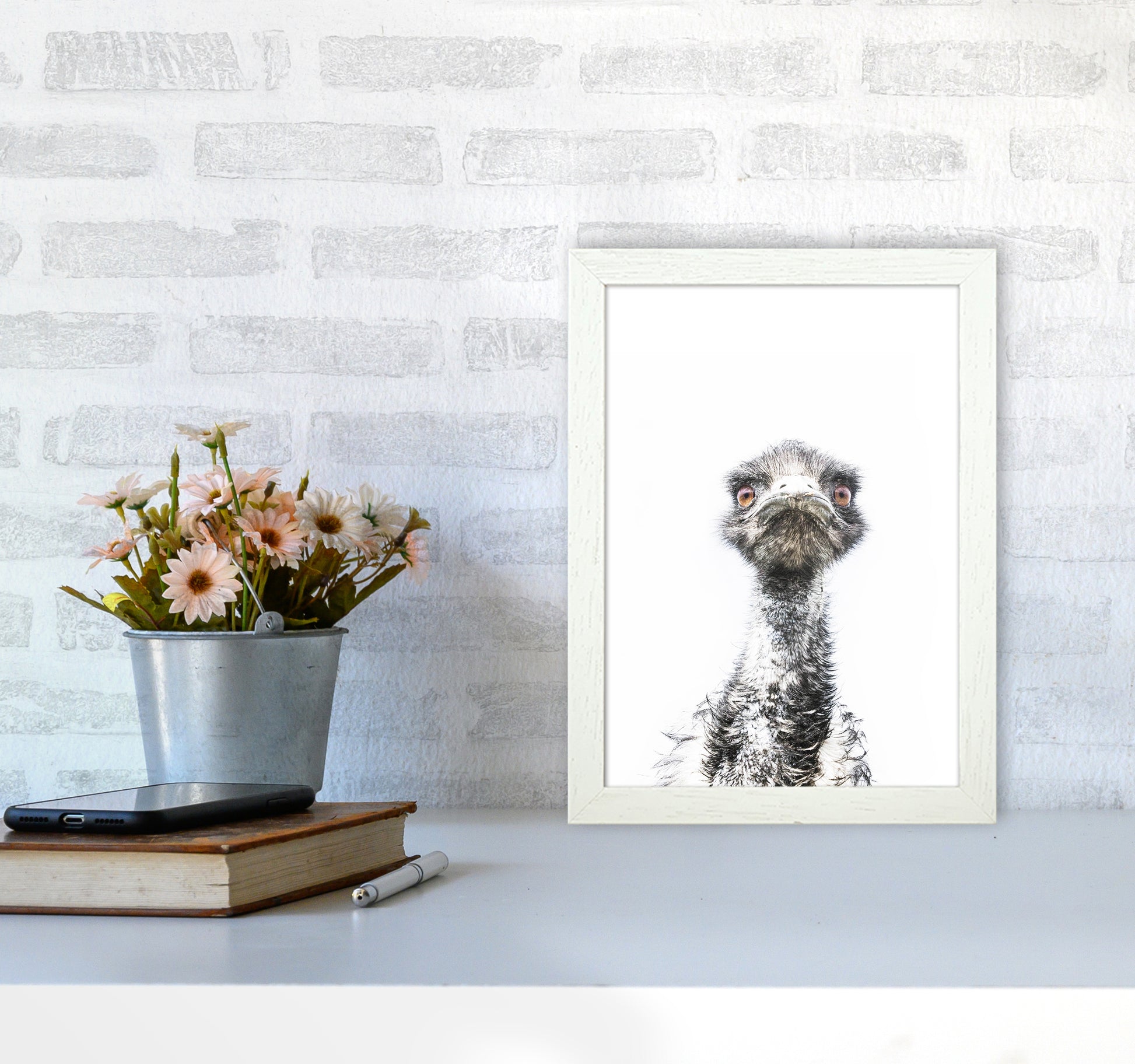 E.M.U Photography Print by Victoria Frost A4 Oak Frame