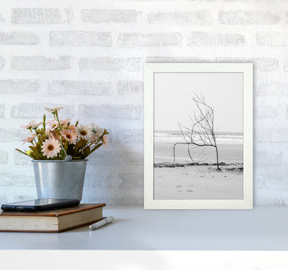 Beach Sculpture Photography Print by Victoria Frost A4 Oak Frame