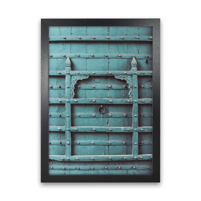 Blue Door Photography Print by Victoria Frost Black Grain