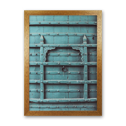 Blue Door Photography Print by Victoria Frost Oak Grain