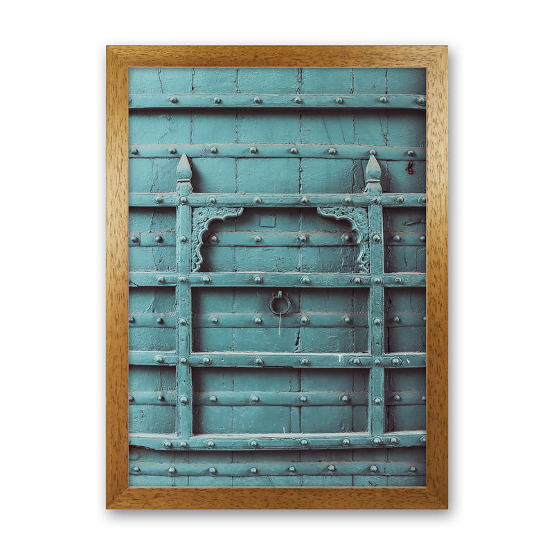 Blue Door Photography Print by Victoria Frost Oak Grain