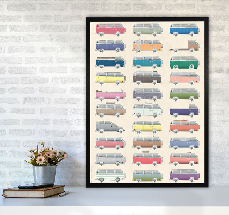Camper Vintage Print by Wyatt9 A1 White Frame