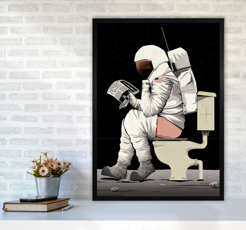 Moon on Loo by Wyatt9 A1 White Frame