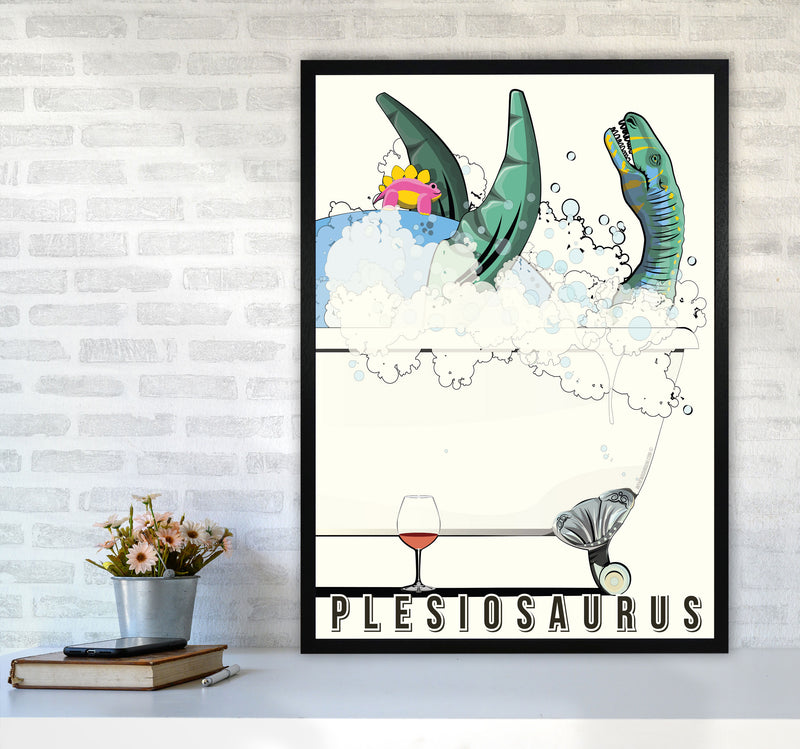 Swimming Dino by Wyatt9 A1 White Frame