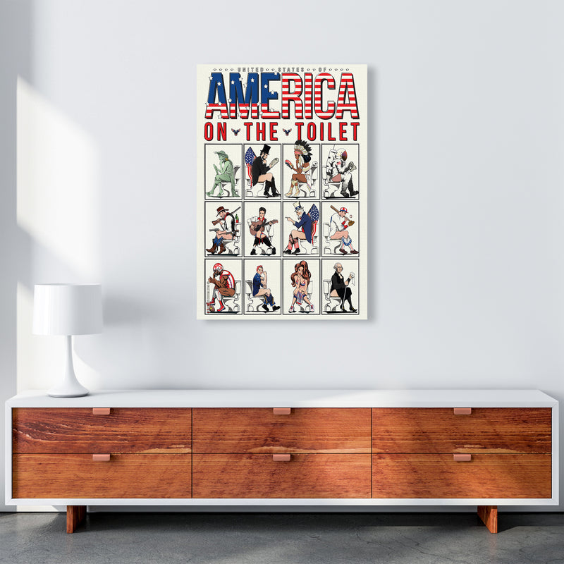 America on the Toilet by Wyatt9 A1 Canvas