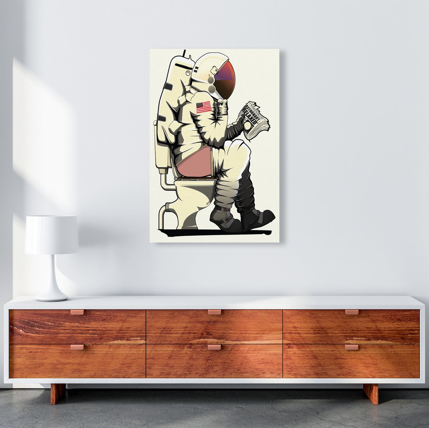 Astronaut Loo Art Print by Wyatt9 A1 Canvas