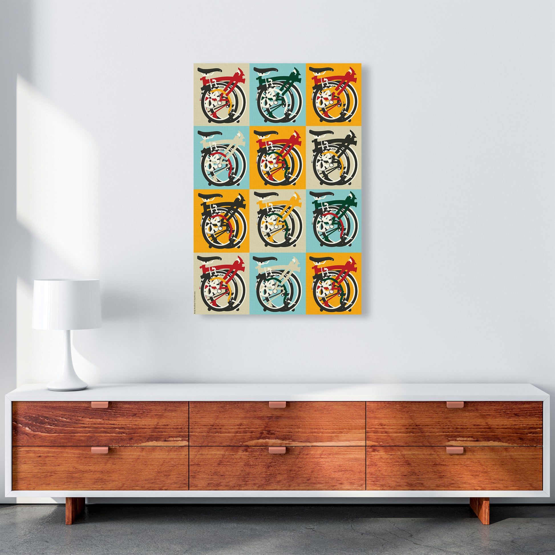 Brompton 2 Cycling Art Print by Wyatt9 A1 Canvas