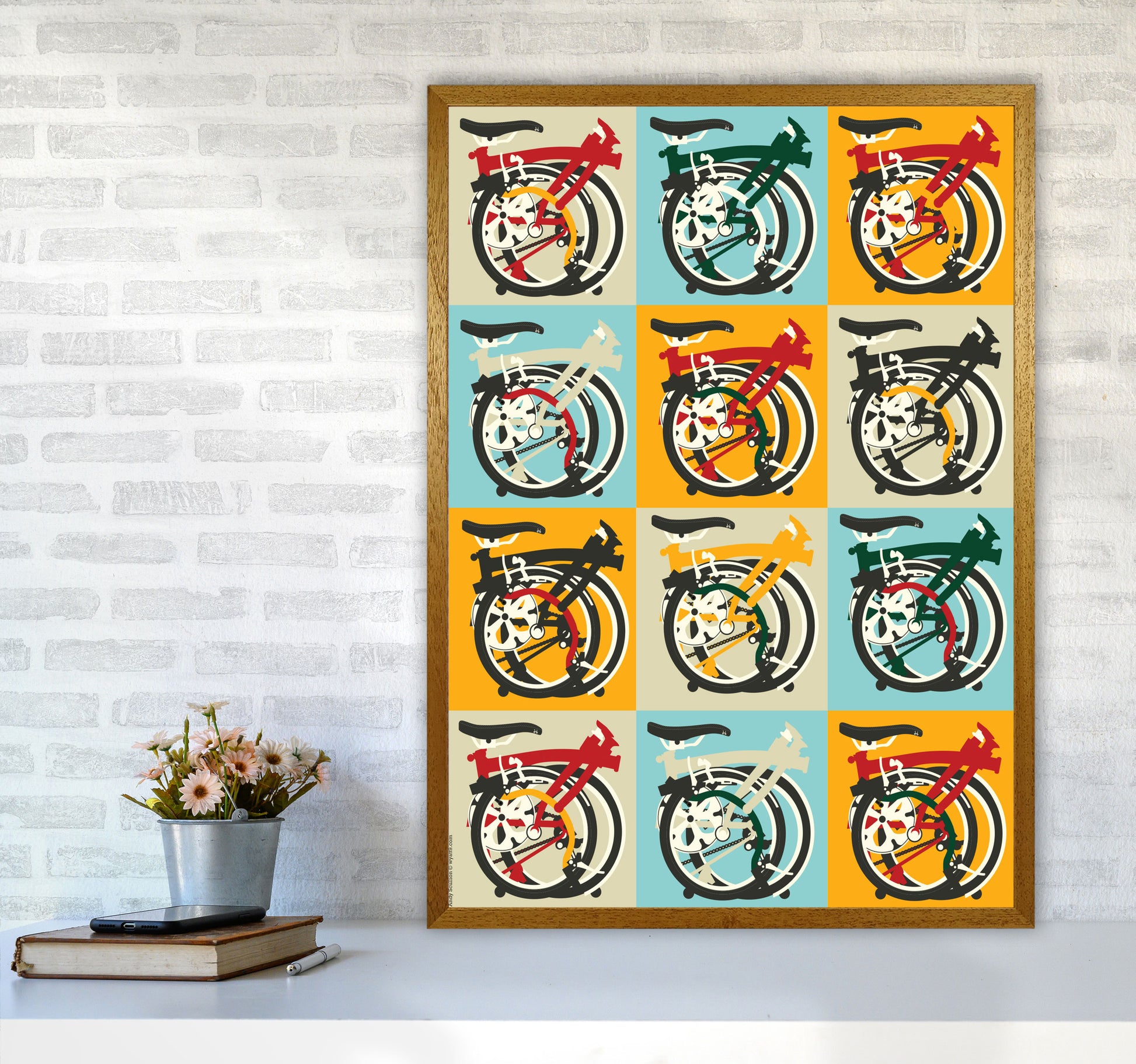 Brompton 2 Cycling Art Print by Wyatt9 A1 Print Only