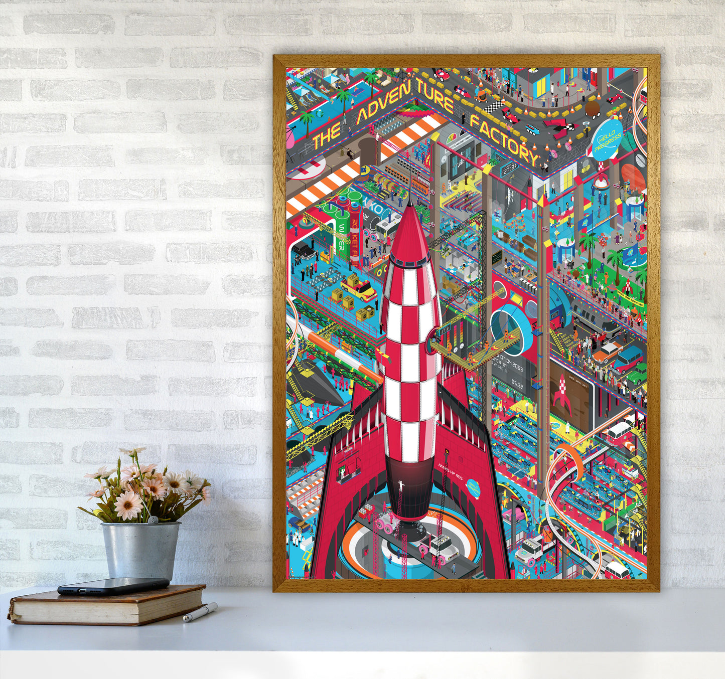 Rocket Retro Print by Wyatt9 A1 Print Only