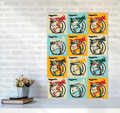 Brompton 2 Cycling Art Print by Wyatt9 A1 Black Frame