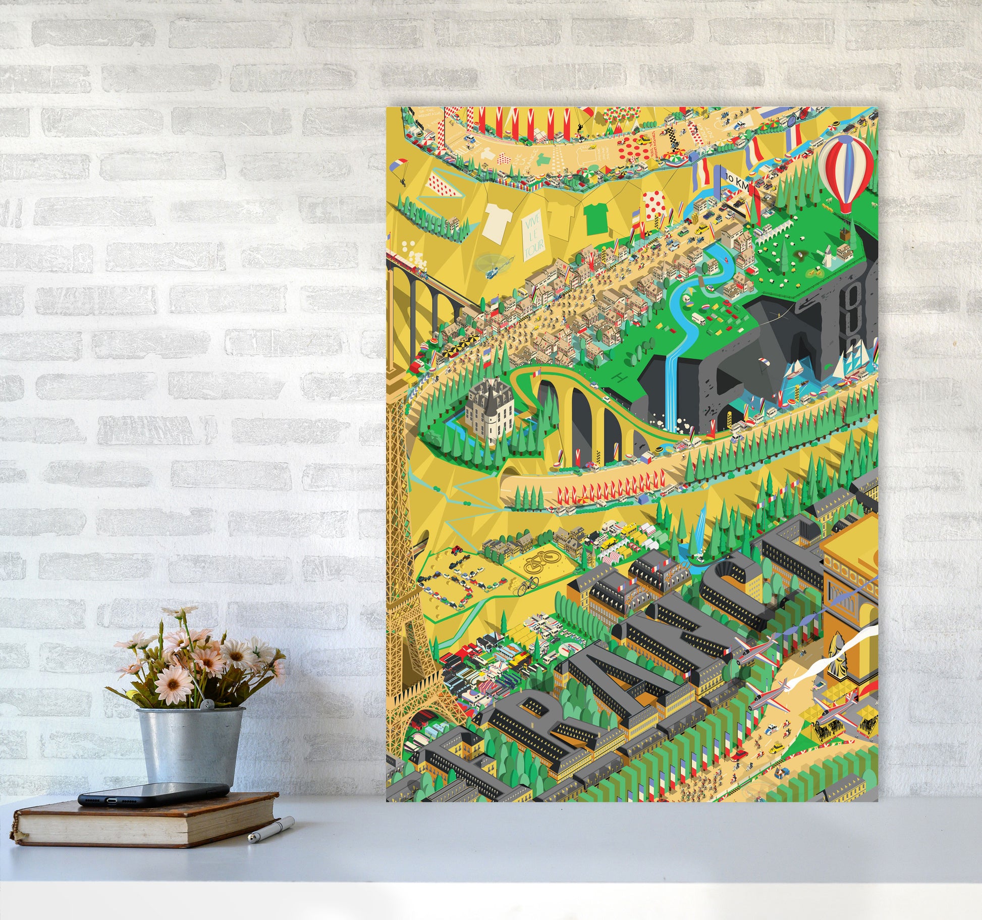 Isometris TDF Cycling Print by Wyatt9 A1 Black Frame