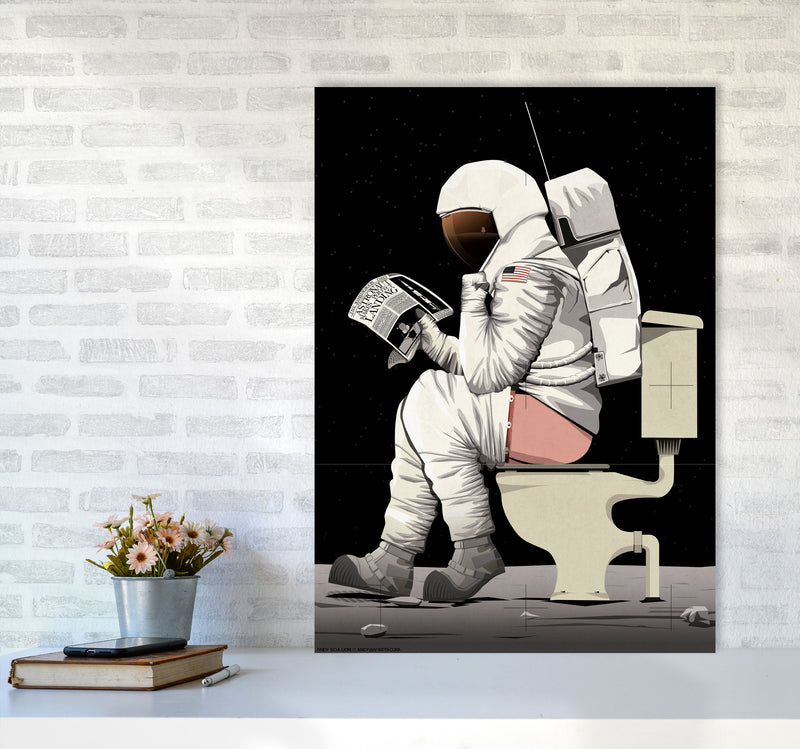 Moon on Loo by Wyatt9 A1 Black Frame