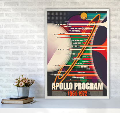 Apollo Program Art Print by Wyatt9 A1 Oak Frame