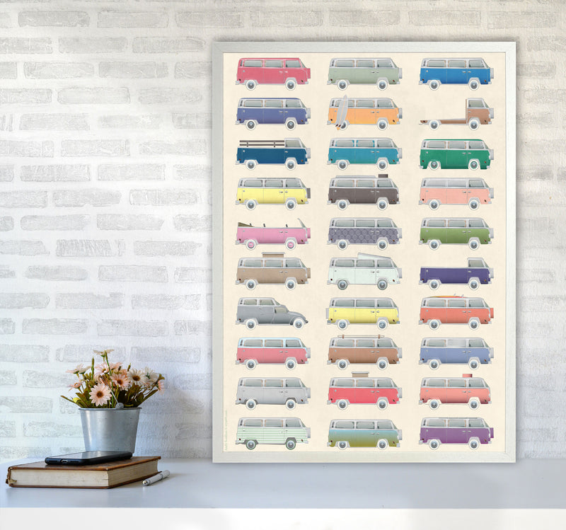 Camper Vintage Print by Wyatt9 A1 Oak Frame