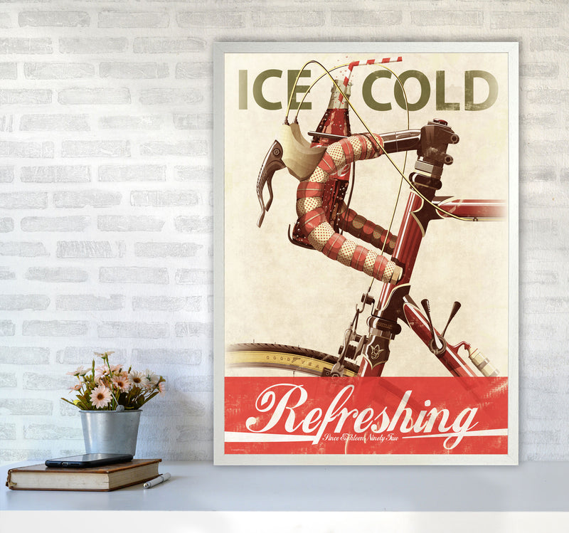 Cola Bike Cycling Art Print by Wyatt9 A1 Oak Frame