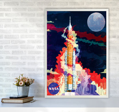 SLS Retro Print by Wyatt9 A1 Oak Frame