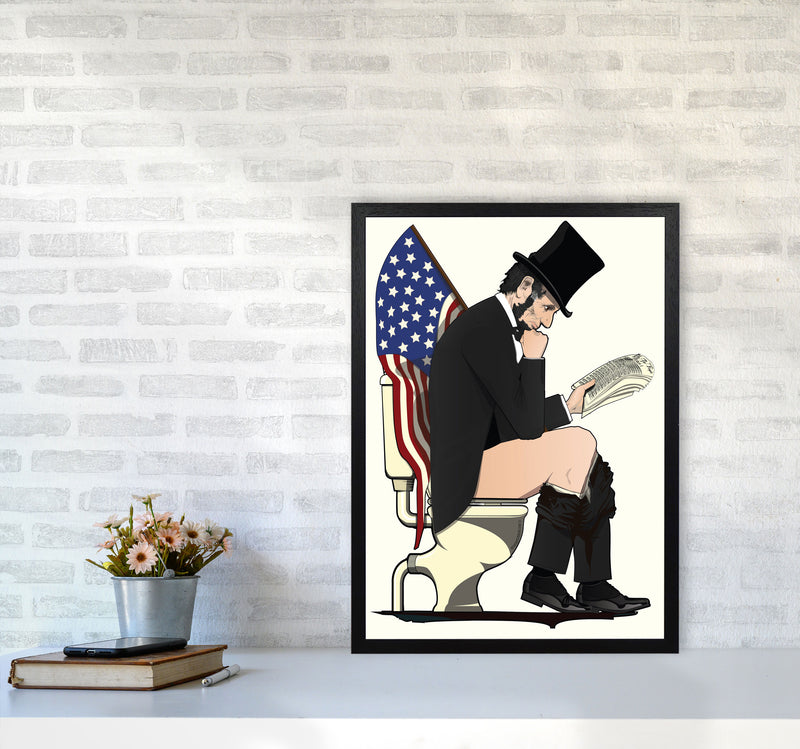 Abraham Lincoln Loo Art Print by Wyatt9 A2 White Frame