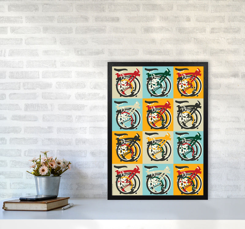 Brompton 2 Cycling Art Print by Wyatt9 A2 White Frame