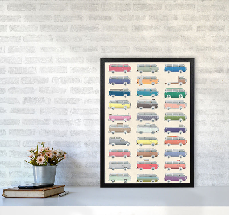 Camper Vintage Print by Wyatt9 A2 White Frame