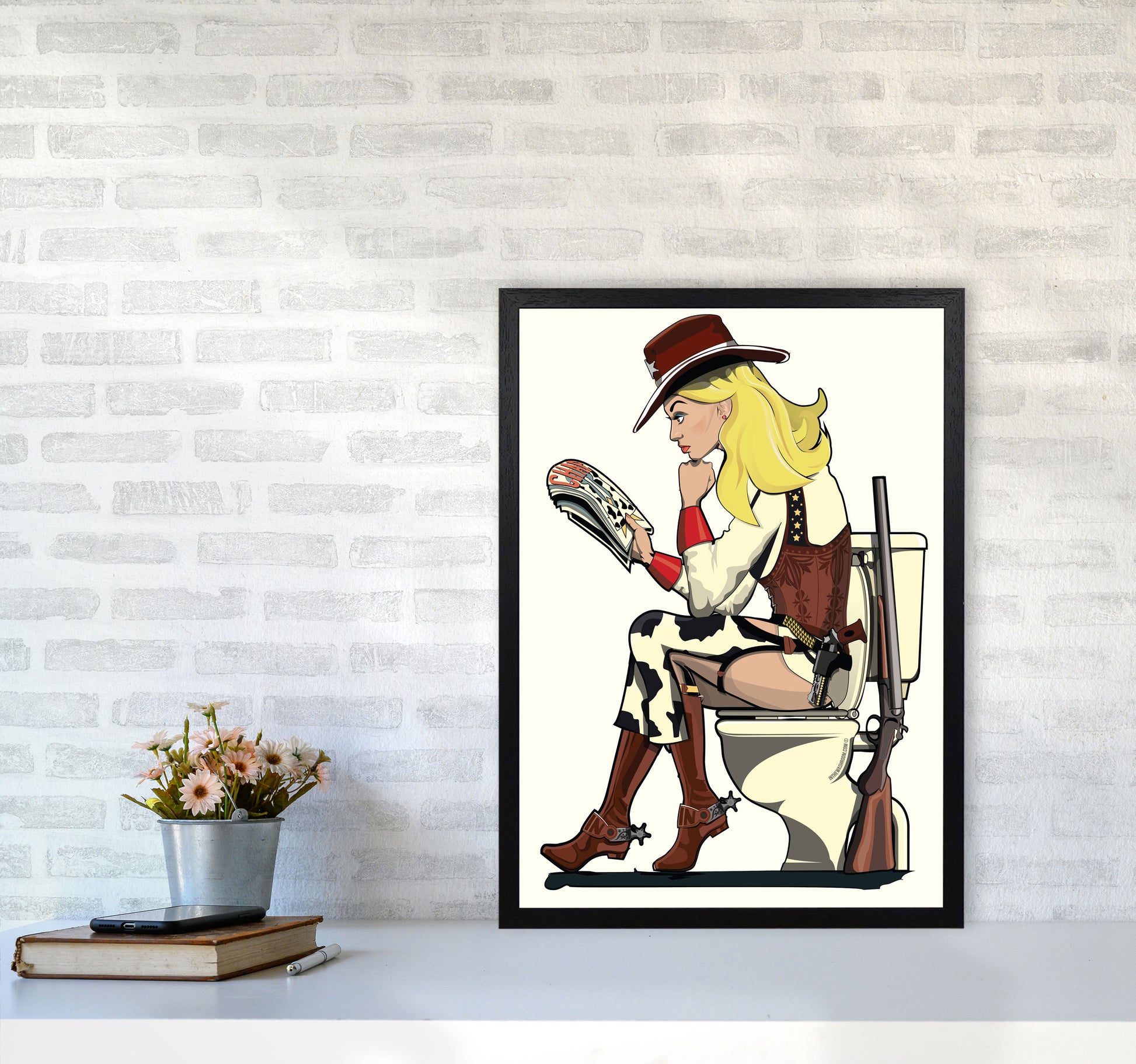 Cowgirl by Wyatt9 A2 White Frame