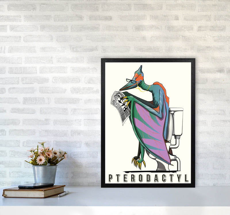 Flying Dino by Wyatt9 A2 White Frame
