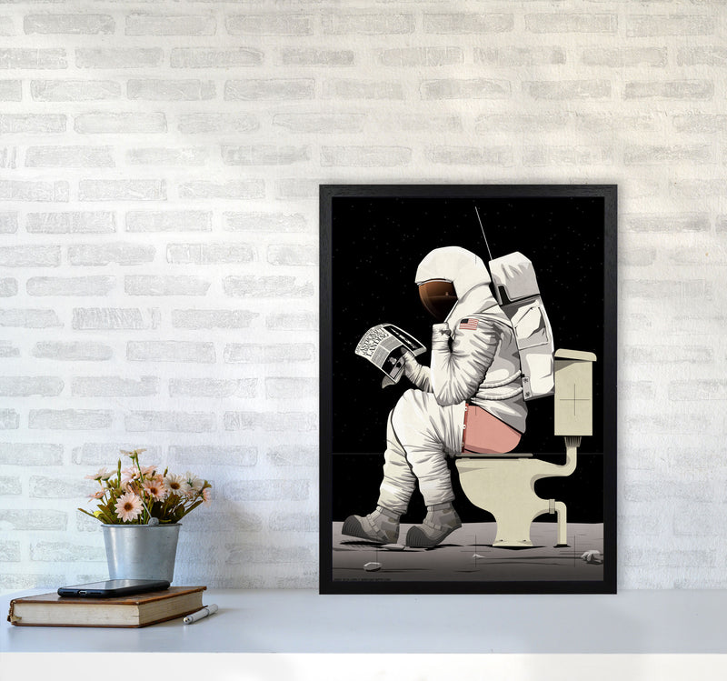 Moon on Loo by Wyatt9 A2 White Frame