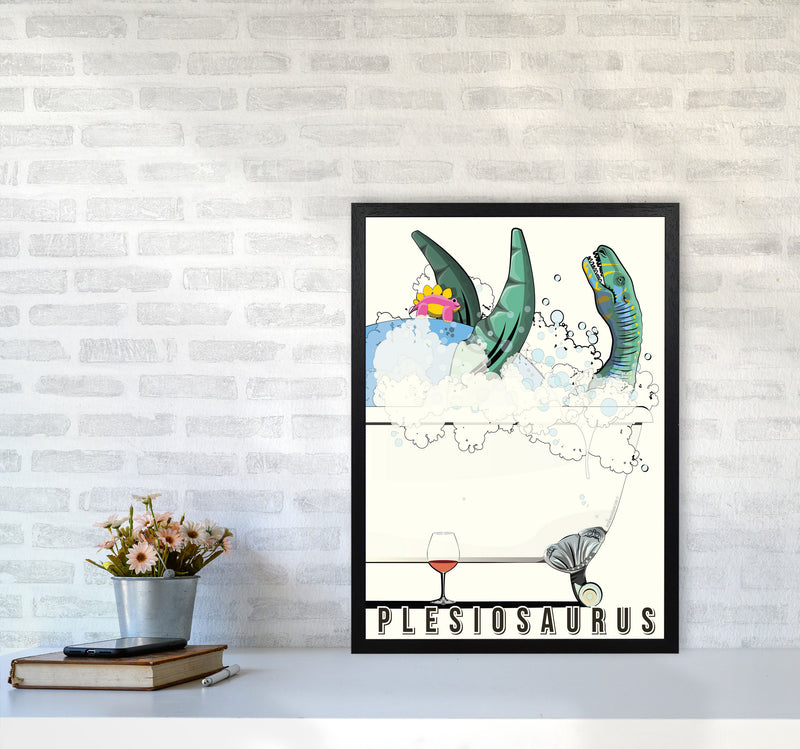 Swimming Dino by Wyatt9 A2 White Frame