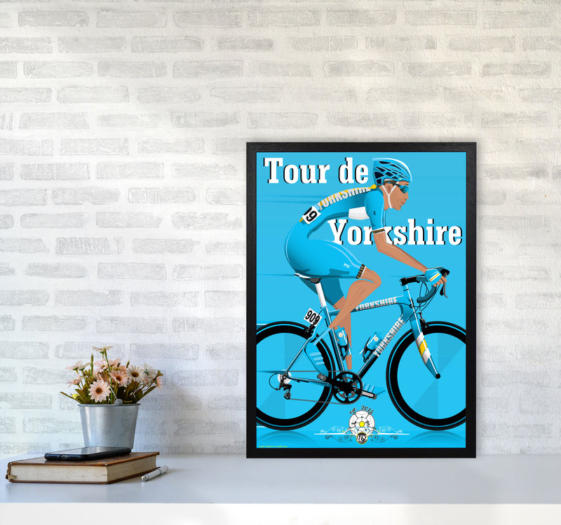 Tour De Yorkshire 2018 Blue by Wyatt9 A2 White Frame