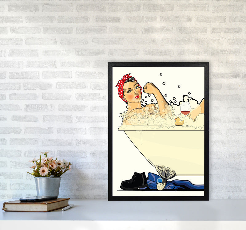 We Can Do It Bath by Wyatt9 A2 White Frame