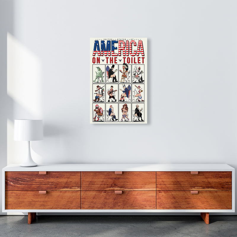 America on the Toilet by Wyatt9 A2 Canvas