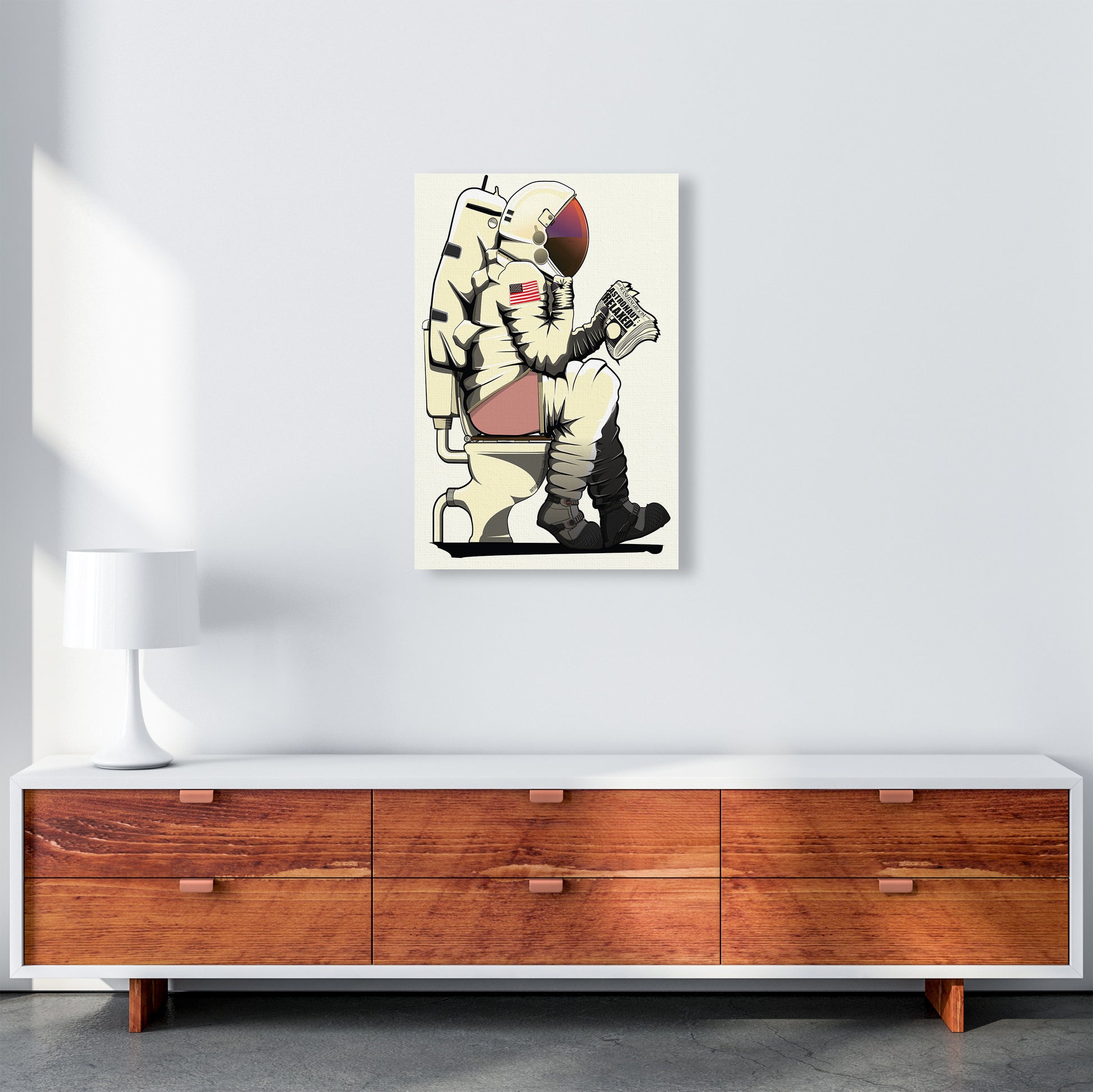 Astronaut Loo Art Print by Wyatt9 A2 Canvas