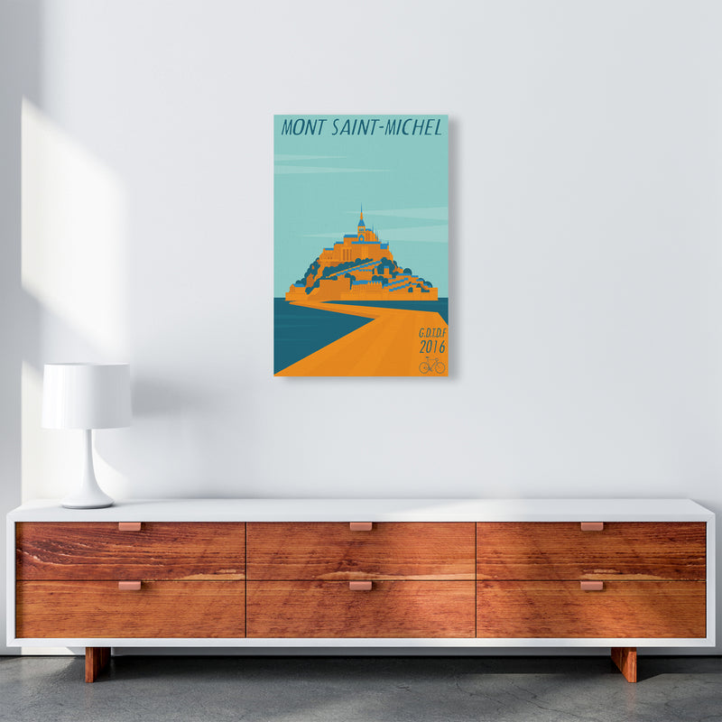 Mont Saint Michel Cycling Print by Wyatt9 A2 Canvas