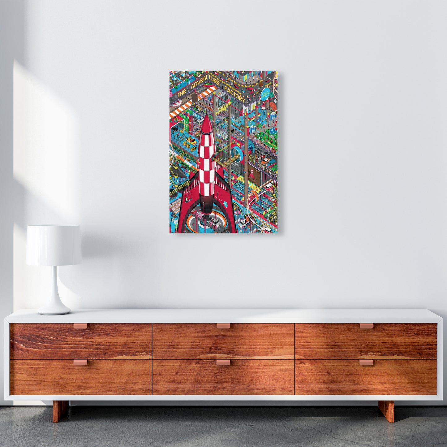 Rocket Retro Print by Wyatt9 A2 Canvas