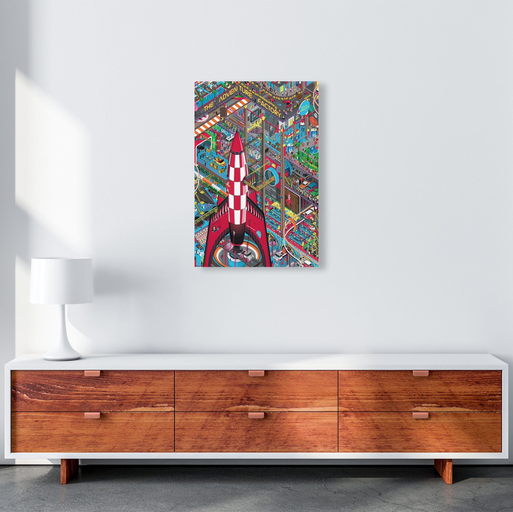 Rocket Retro Print by Wyatt9 A2 Canvas