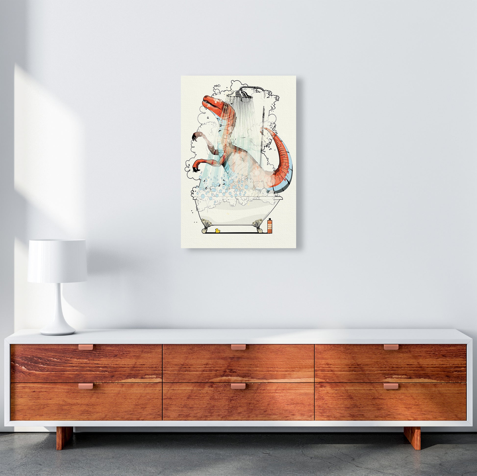 Velociraptor Bathroom by Wyatt9 A2 Canvas