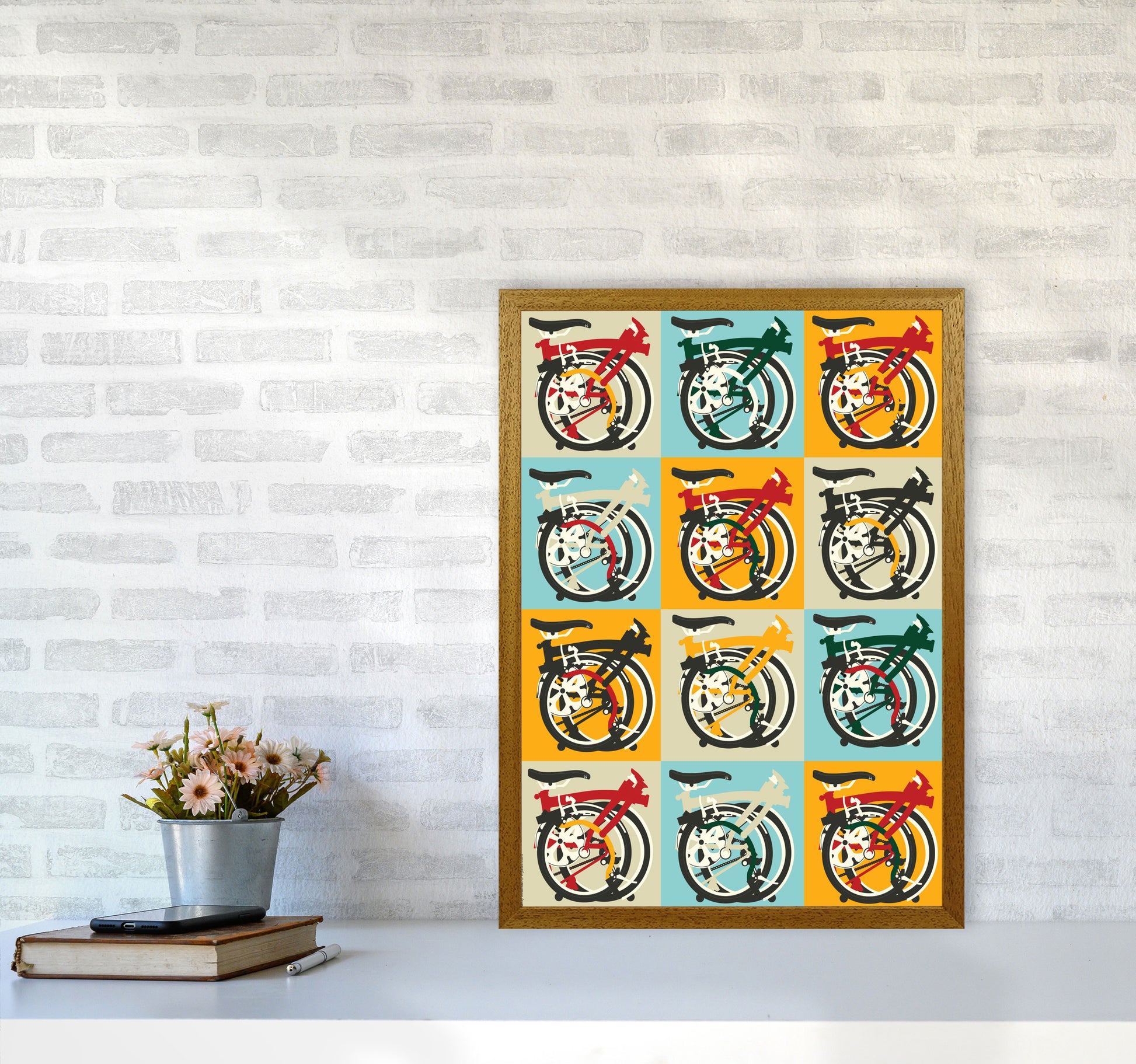 Brompton 2 Cycling Art Print by Wyatt9 A2 Print Only