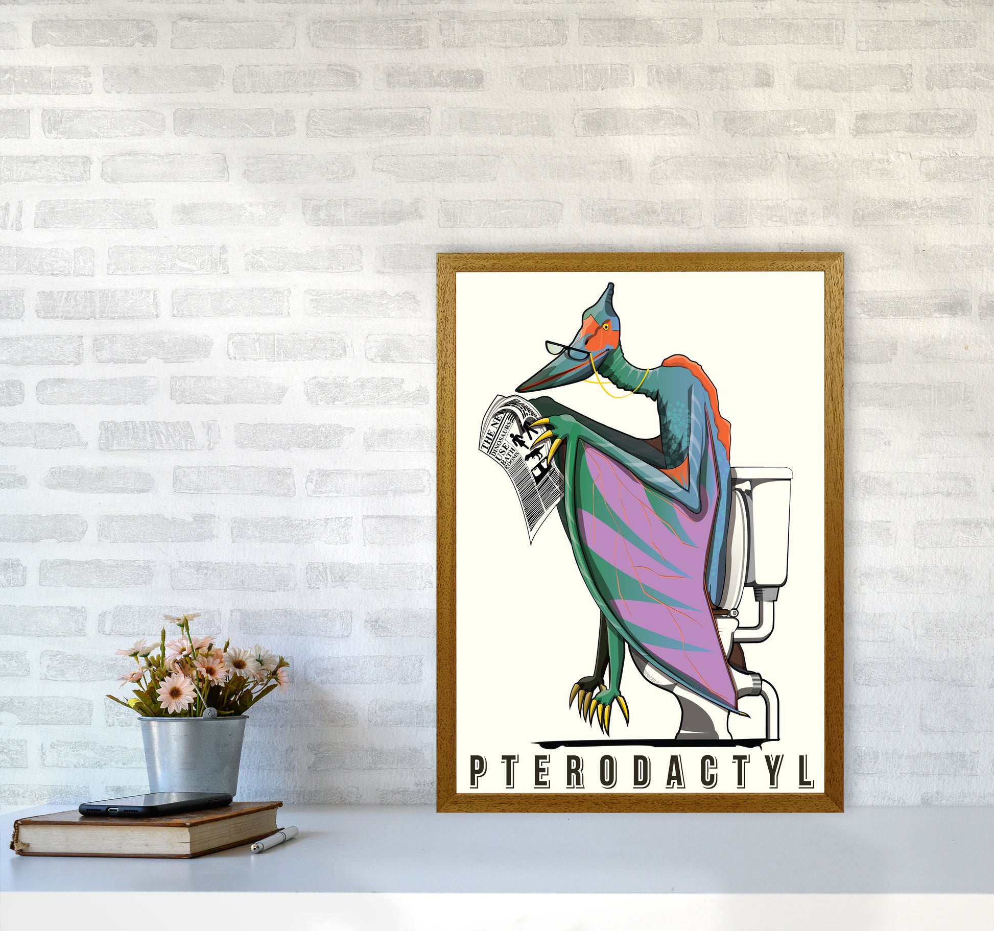 Flying Dino by Wyatt9 A2 Print Only