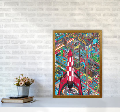 Rocket Retro Print by Wyatt9 A2 Print Only