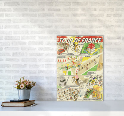 Comic Book TDF Cycling Print by Wyatt9 A2 Black Frame