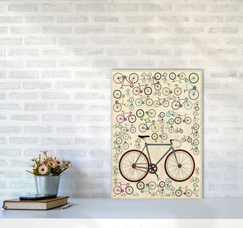 Fixie Cycling Art Print by Wyatt9 A2 Black Frame