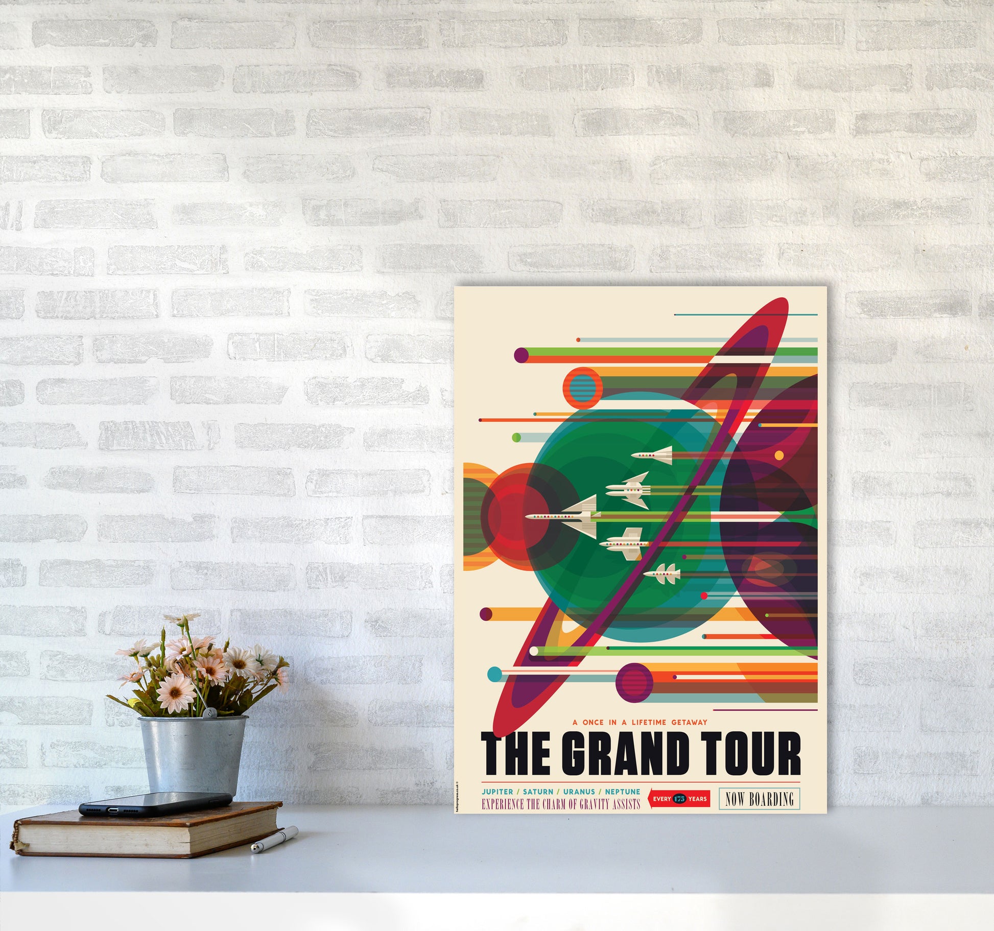 Grand Tour Retro Art Print by Wyatt9 A2 Black Frame