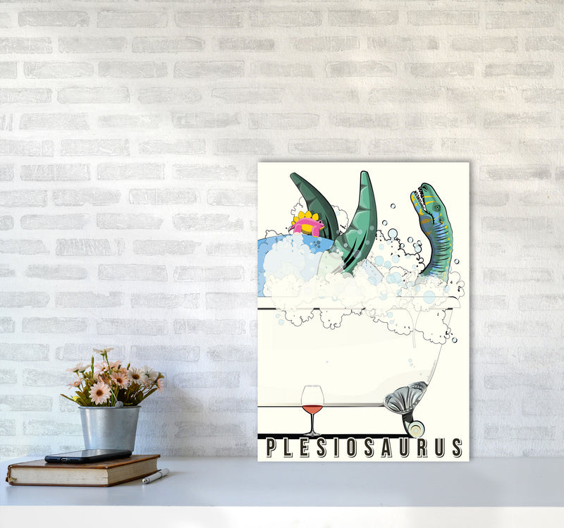 Swimming Dino by Wyatt9 A2 Black Frame