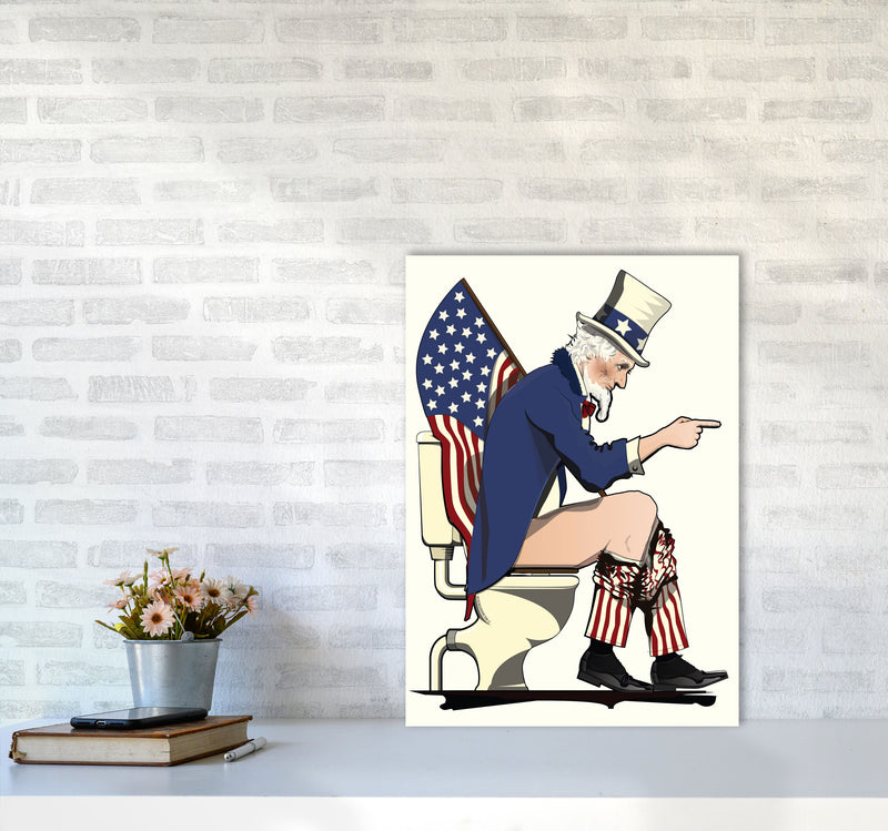 Uncle Sam loo Right by Wyatt9 A2 Black Frame