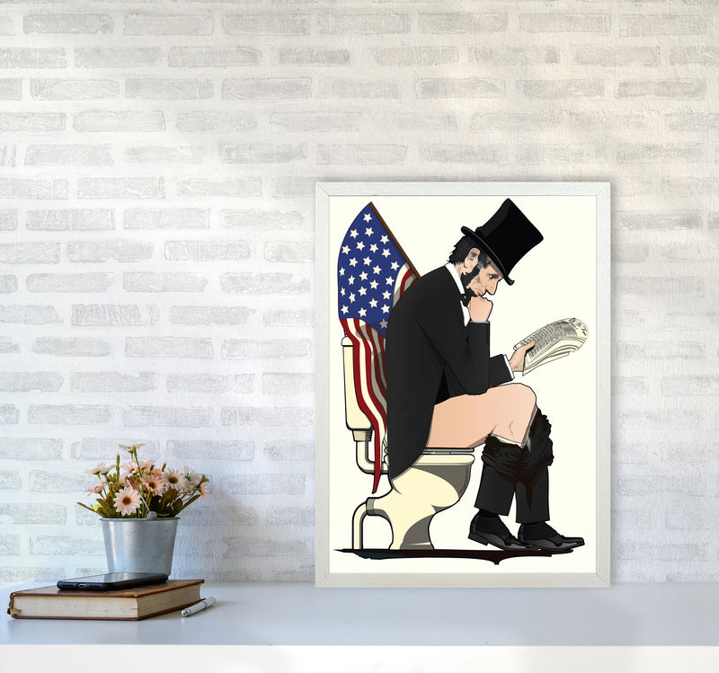 Abraham Lincoln Loo Art Print by Wyatt9 A2 Oak Frame