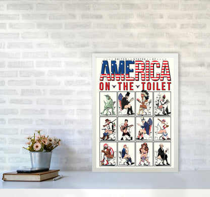 America on the Toilet by Wyatt9 A2 Oak Frame