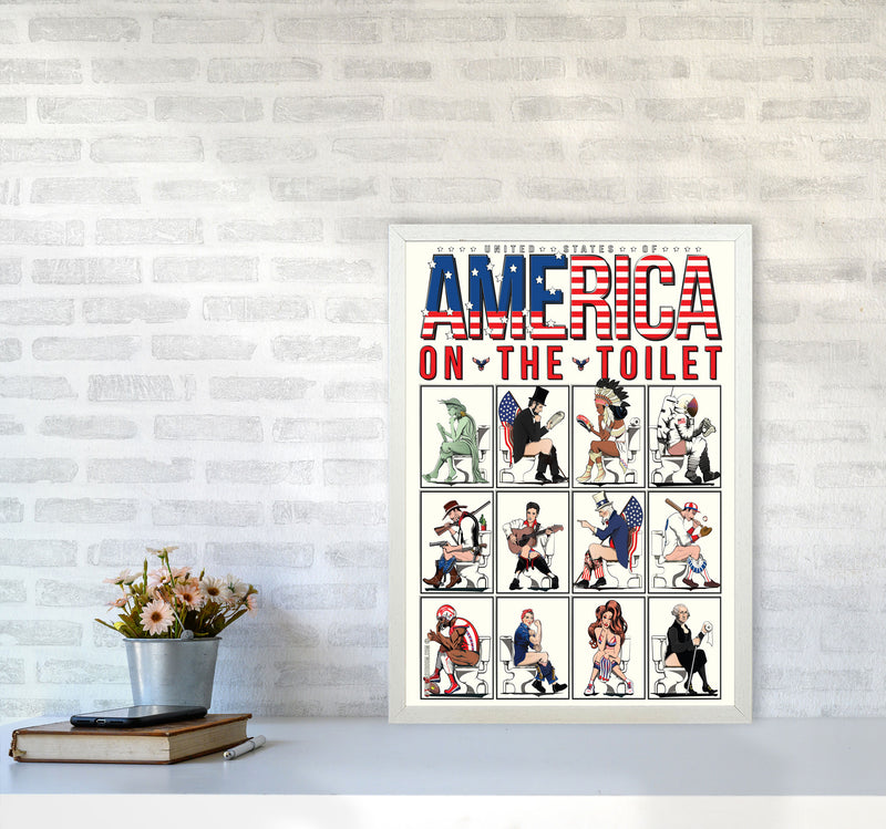 America on the Toilet by Wyatt9 A2 Oak Frame