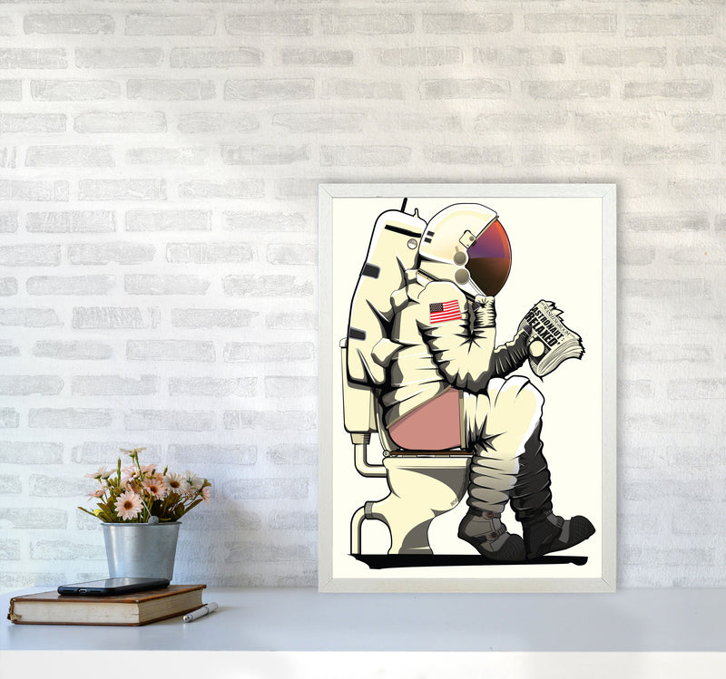 Astronaut Loo Art Print by Wyatt9 A2 Oak Frame