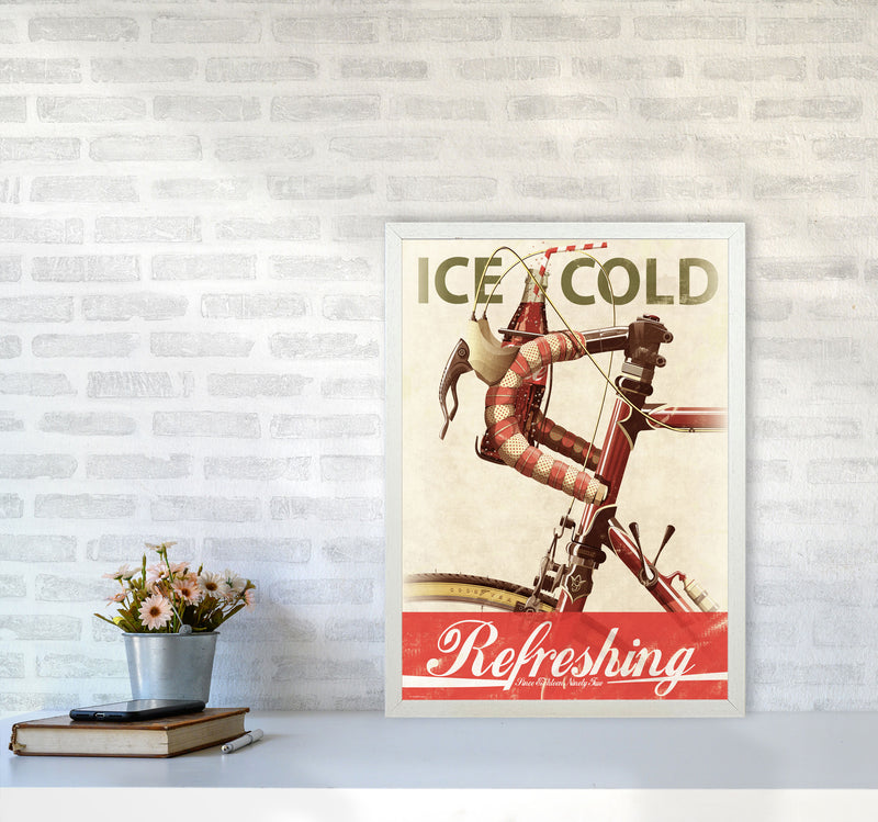 Cola Bike Cycling Art Print by Wyatt9 A2 Oak Frame