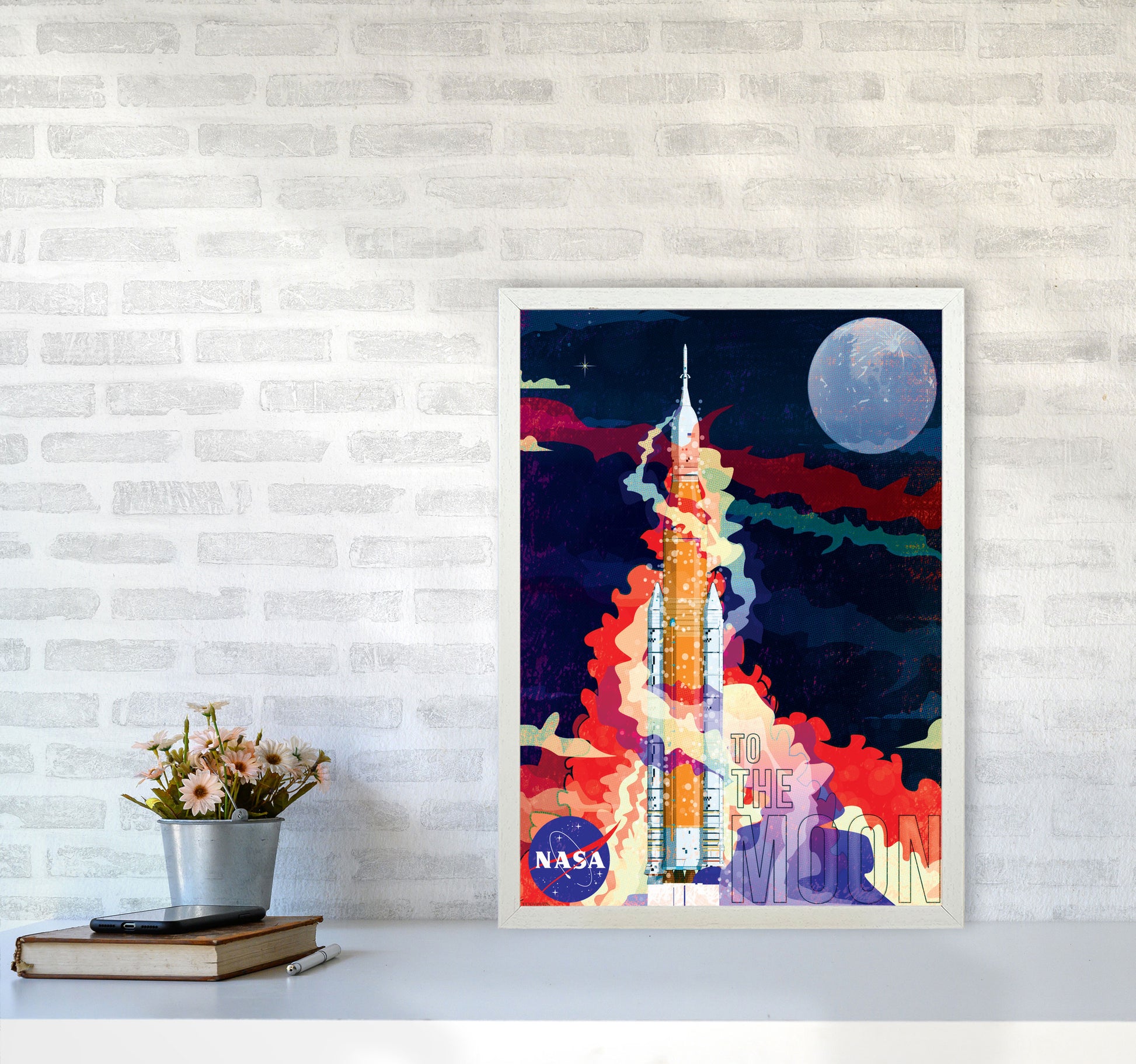 SLS Retro Print by Wyatt9 A2 Oak Frame